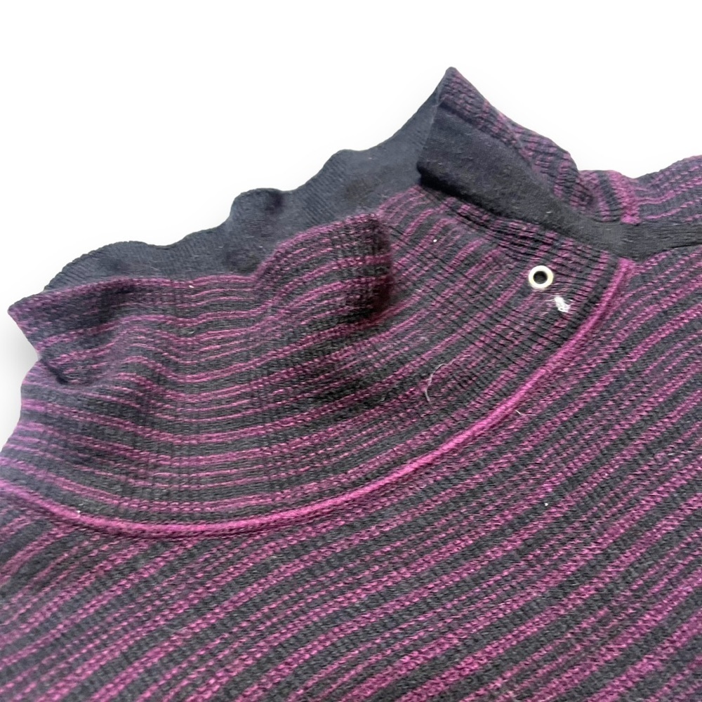 PRANA Plum Stripe Sweater Knit Long Sleeve Dress Women Small MISSING NECK TIE - Picture 7 of 8
